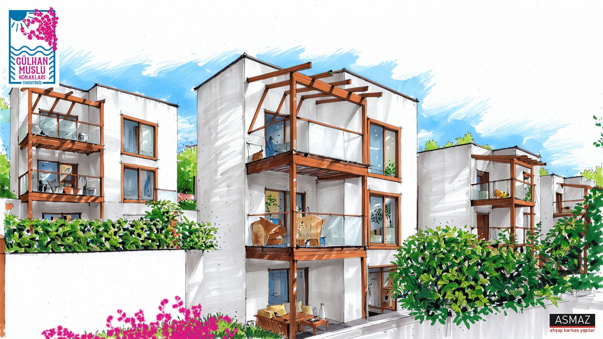 Gülhan Muslu Konakları villa render görünümü
